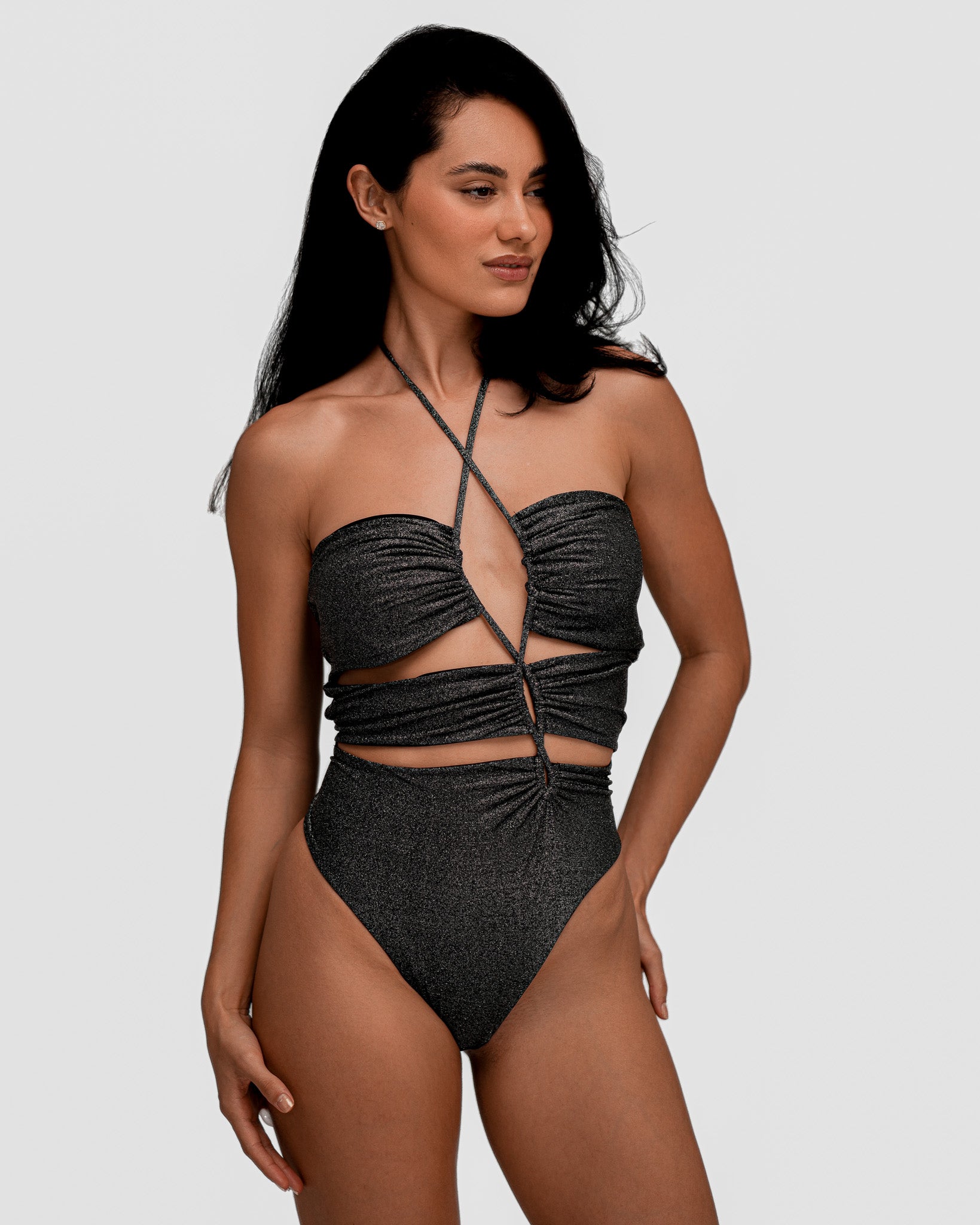 Bora Bora shiny black swimsuit