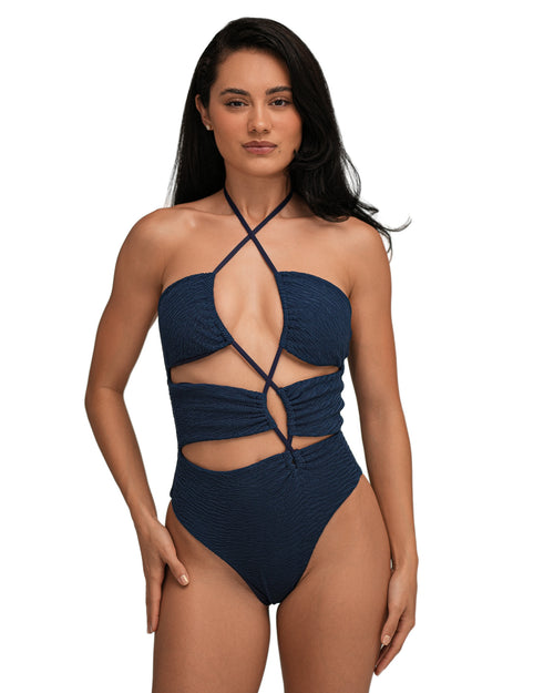 Bora Bora crinckle navy swimsuit